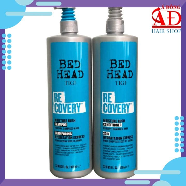 [TIGI CH&IacuteNH H&AtildeNG] DẦU GỘI XẢ TIGI BEDHEAD RECOVERY MOISTURE RUSH CHO T&OacuteC KH&Ocirc HƯ TỔN MỸ 970ML XANH