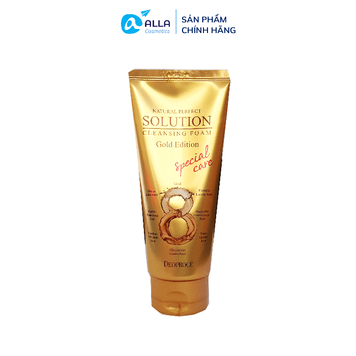 [HCM]Sữa Rửa Mặt Làm Căng Sáng Da 8 Trong 1 DEOPROCE Natural Perfect Solution Cleansing Foam Gold Edition 170g
