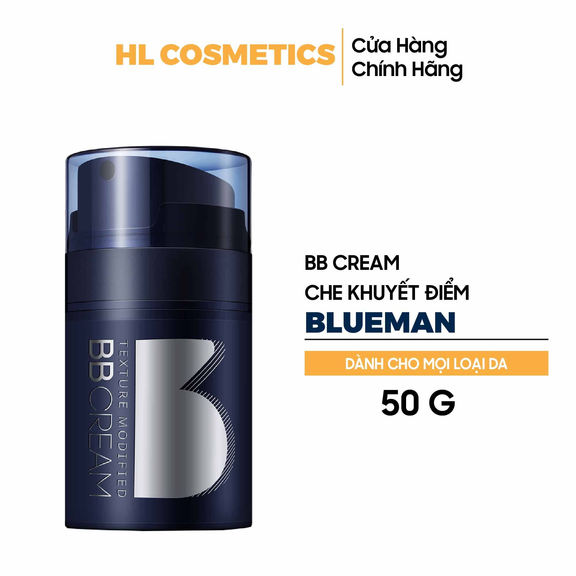 Kem BB Cream Cho Nam BLUEMAN Hỗ Trợ Che Khuyết Điểm Kiềm Dầu & Nâng Tone Da 50g