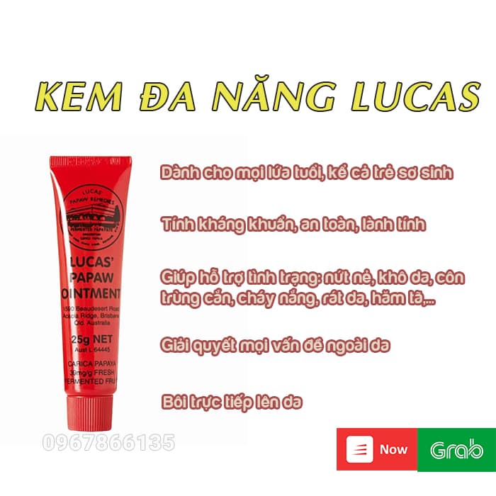 Kem dưỡng da đu đủ đa năng Lucas Papaw Ointment 25g Úc