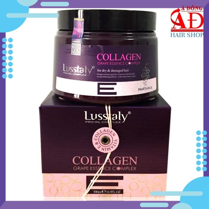 Kem hấp ủ Lusstaly Collagen Grape Essence Complex mask phục hồi siêu mượt tóc cao cấp 500ml