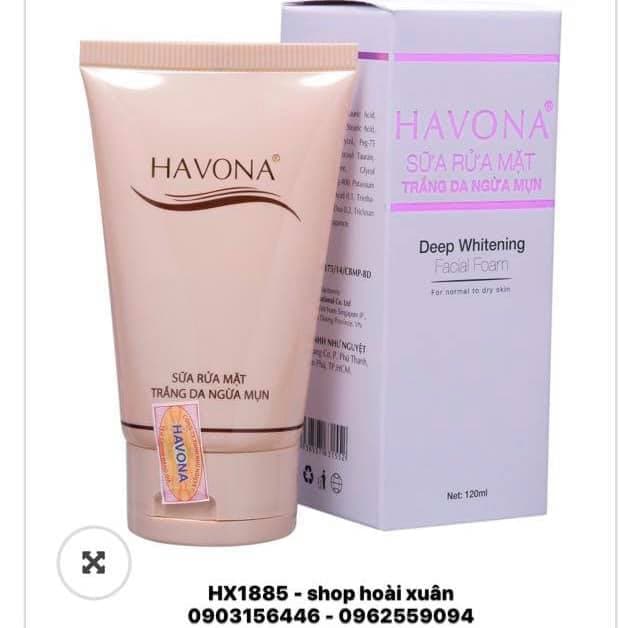[HCM]Sữa rửa mặt trắng da ngừa mụn HAVONA ngọc trai Deep whitening Facial Foam 120ml - HX1885 - Làm đẹp / Chăm sóc da mặt / Sữa rửa mặt