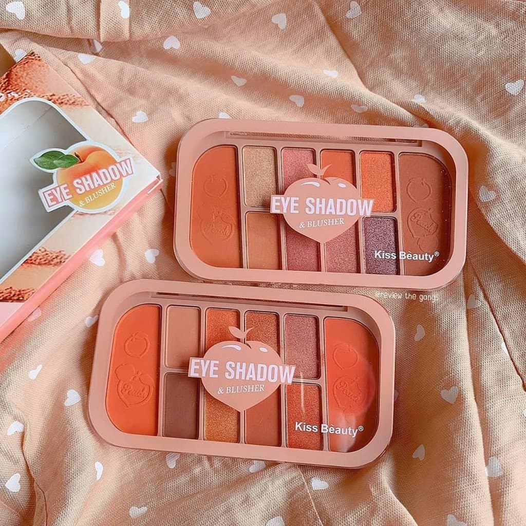 Bảng Phấn Mắt 10 Ô KissBeauty 🍑 Tone Cam Đào Tây Chính Hãng Nội Địa
