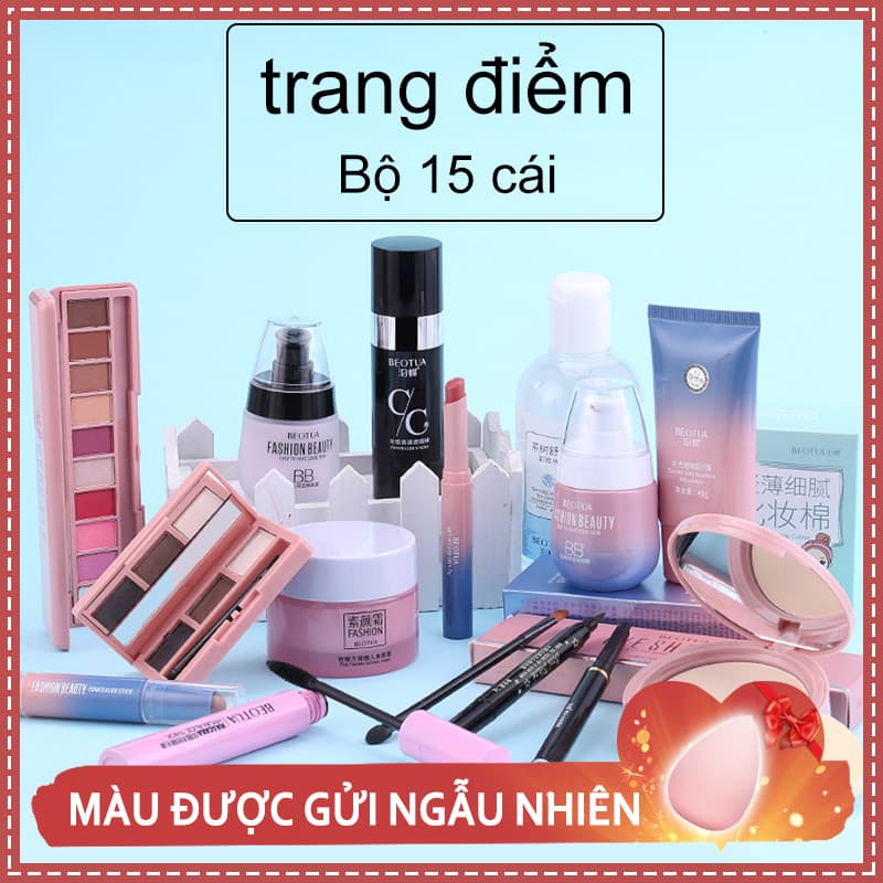 [HCM]ANYAR-15pcs BIOAOUA Bộ mỹ phẩm trang điểm hoàn chỉnh set người mới bắt đầu không thấm nước nữ sinh viên trang điểm nhẹ tự nhiên