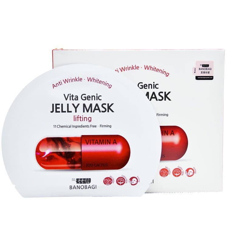 Hộp 10 miếng mặt nạ dưỡng da Vita Genic Banobagi Jelly Mask Hàn Quốc - Đỏ nâng cơ mặt