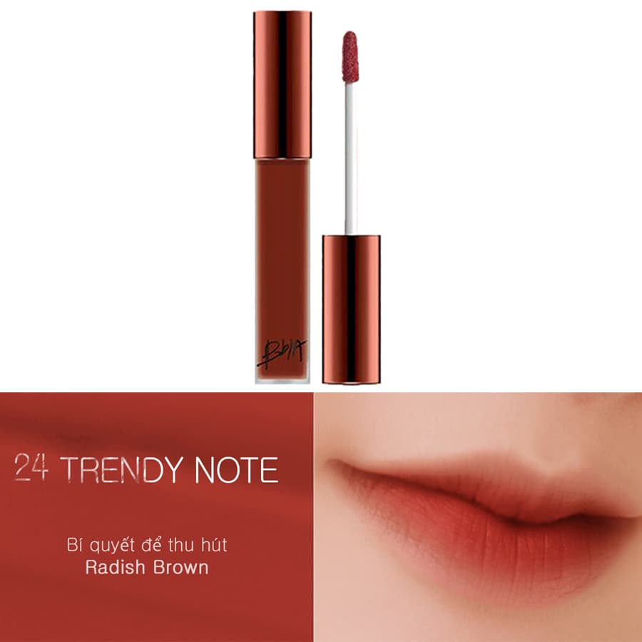Son kem Bbia Last Velvet Lip Tint Version 5 Hàn Quốc No.24 Trendy Note
