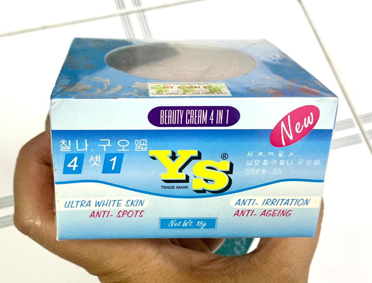 [HCM]Kem dưỡng da mặt YS xanh dưỡng trắng  mờ vết nám tàn nhang đồi mồi 4 in 1 Total Efects - HX155 - Làm đẹp / Chăm sóc da mặt / Dưỡng da & Serum