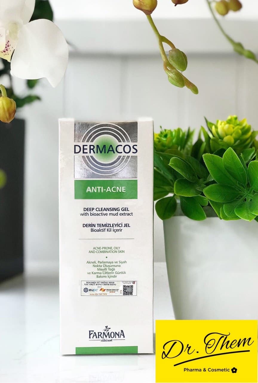 Sữa Rửa Mặt Dermacos - Farmona Dermacos Anti Acne Deep Cleansing Gel 150ml Sạch Sâu Ngừa Mụn Cho Da Dầu - dược mĩ phẩm Dr Thêm