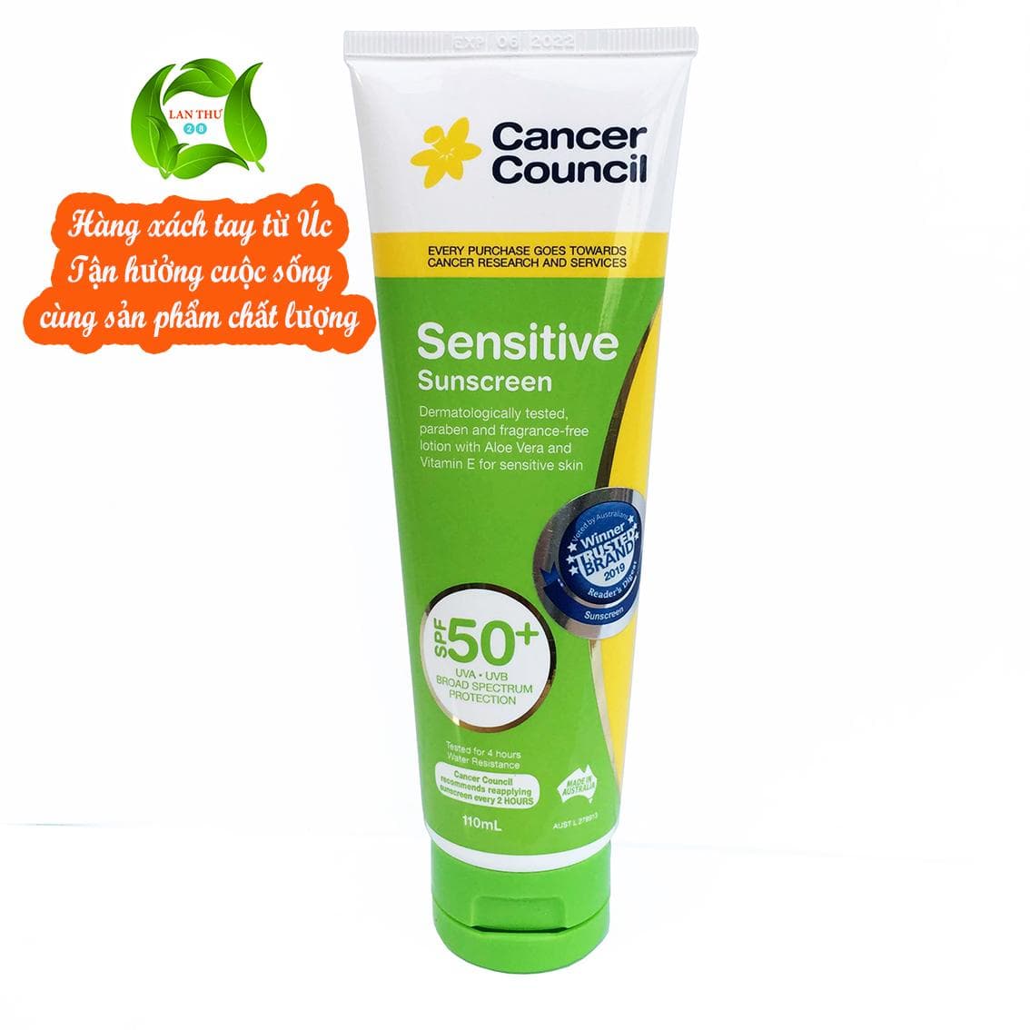 [HCM]Kem Chống nắng cho da nhạy cảm Cancer Council Sensitive SPF 50+