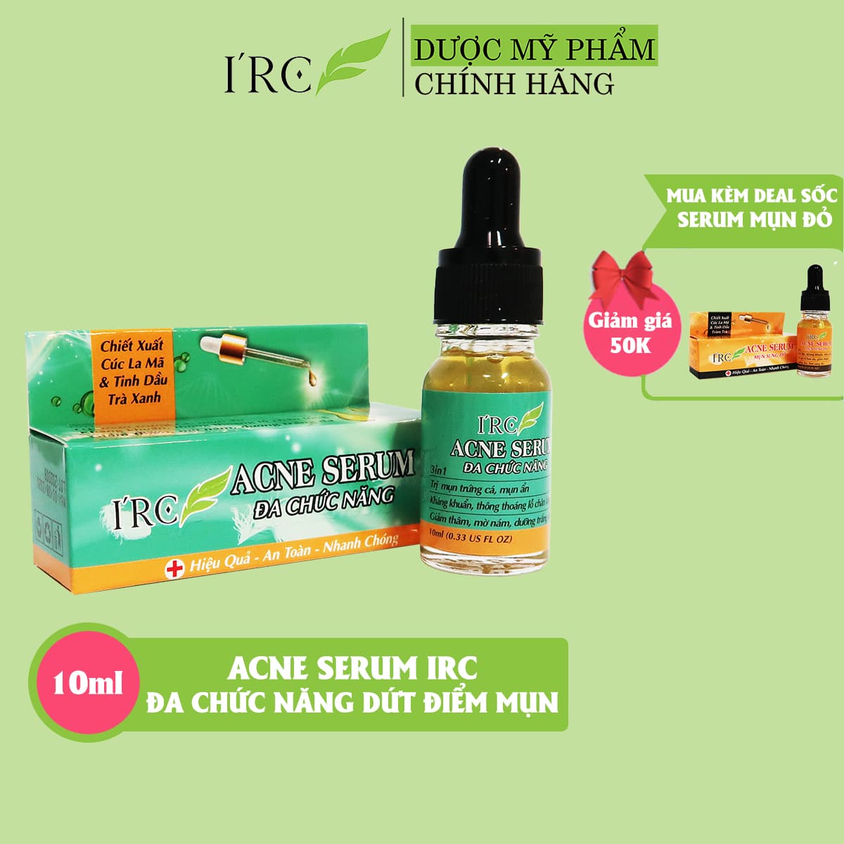 Serum đa chức năng IRC giảm mụn toàn diện làm mờ nám tàn nhàng tăng sinh collagen trắng da 10ml