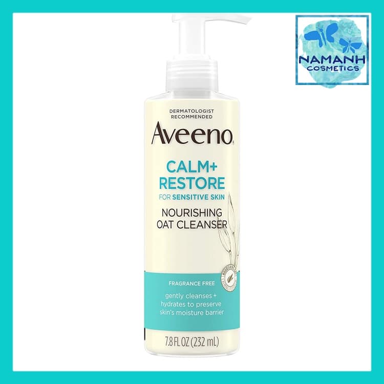 Sữa rửa mặt nuôi dưỡng và phục hồi cho da nhạy cảm Aveeno Calm and Restore Nourishing Oat Cleanser 232ml