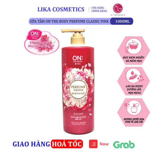 [HCM]Sữa tắm On The Body Perfume Classic Pink 1000g 8935030220956