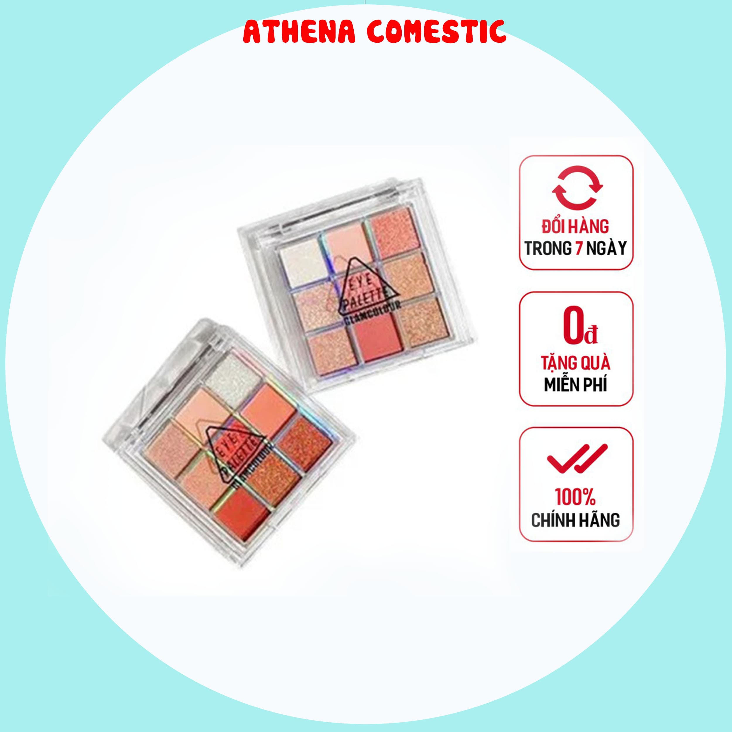 Phấn Mắt DIKALU COCO VENUS 9 Ô Màu Nhũ - Athena