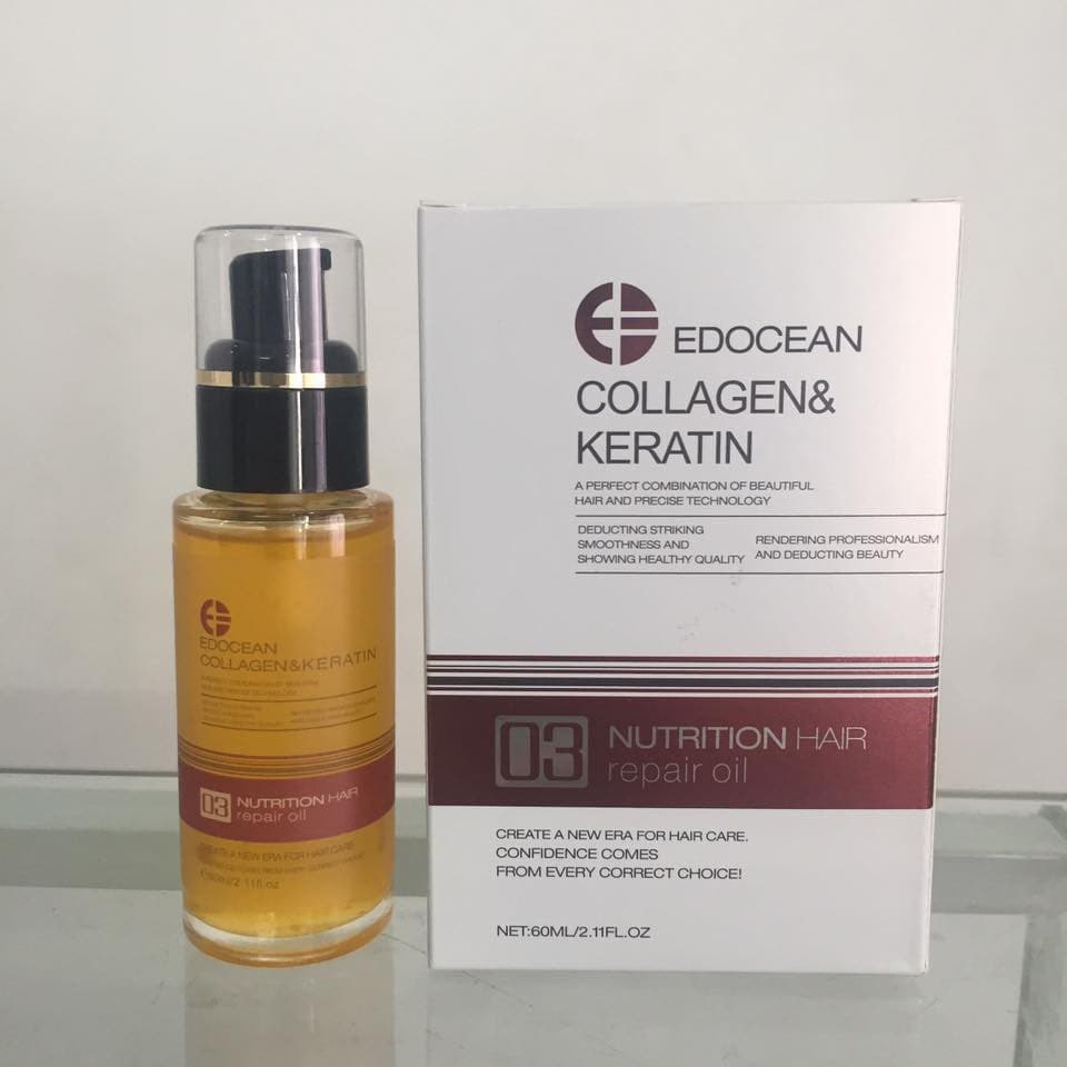 Tinh Dầu Dưỡng Tóc Edocean Collagen Keratin 60ml