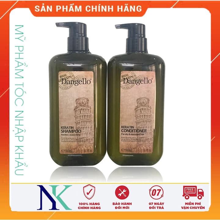 [HCM]Dầu Gội Xả Keratin Dangello Siêu Mượt 500Ml
