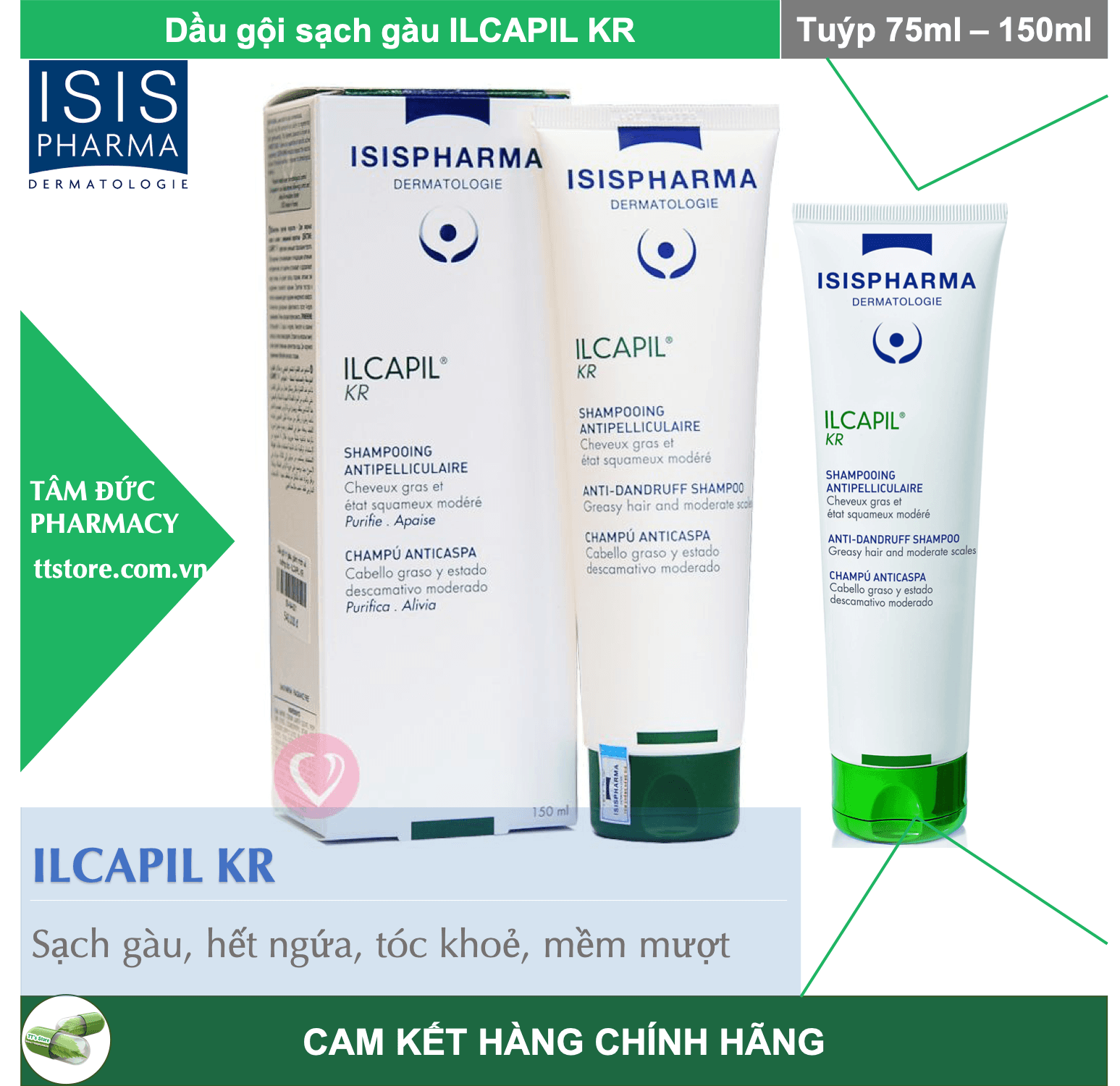 [HCM]Dầu gội ILCAPIL KR - Giảm gàu hết ngứa [ISIS Pharma]