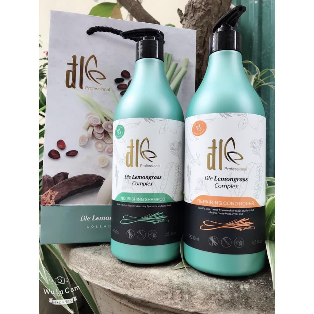 Cặp dầu gội xả ĐL Dle Lemongrass Complex 750ml x2