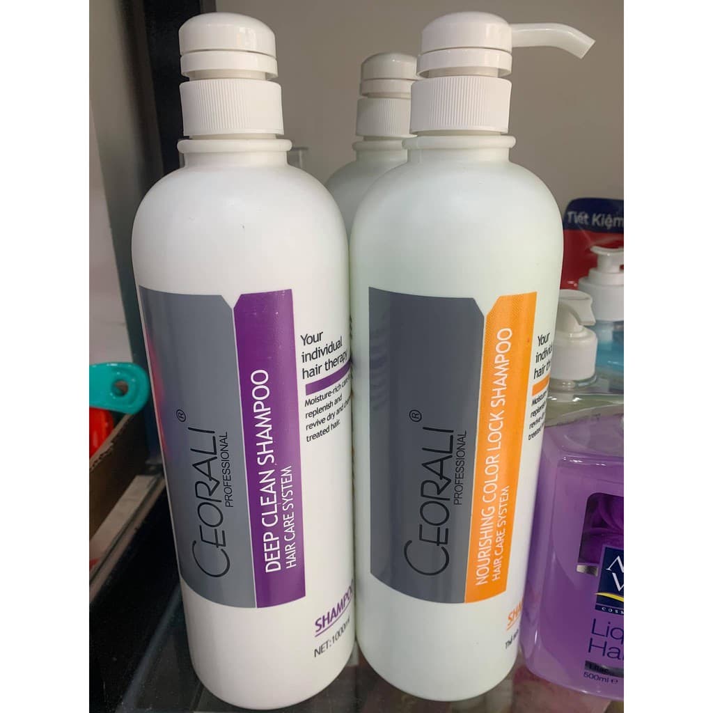 Dầu gội siêu sạch và dầu gội giữ màu Ceorali 1000ml