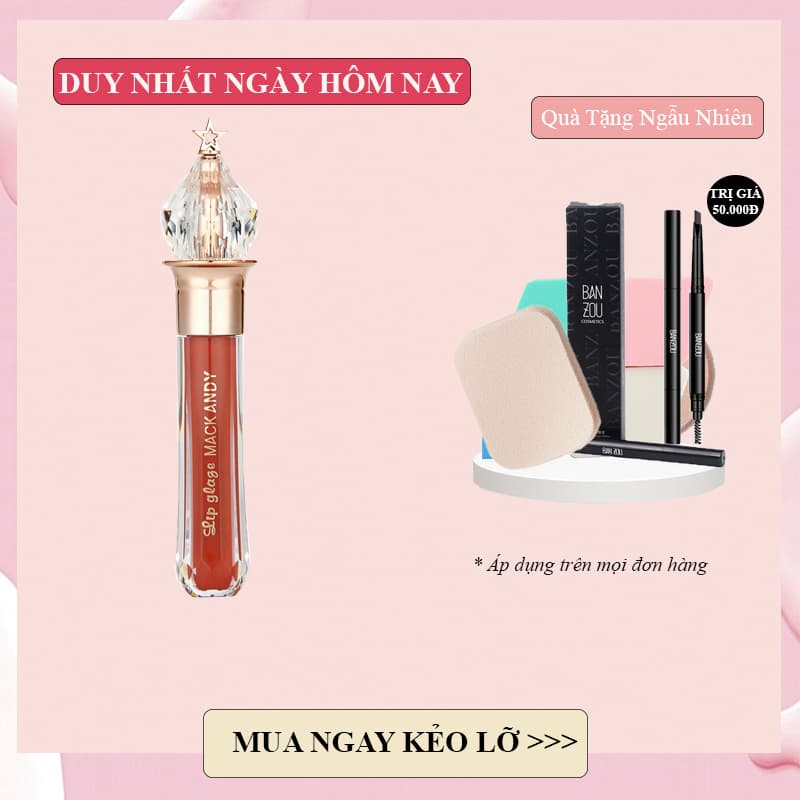 (MUA 1 SON TẶNG 1 BÔNG MÚT CAO CẤP)  SON KEM LÌ Mack AnDy Vương Miệng Pha Lê Bền Màu Siêu chuẩn không lo trôi son (KHUYẾN MÃI DUY NHẤT HÔM NAY) (GIẢM GIÁ CỰC SỐC)