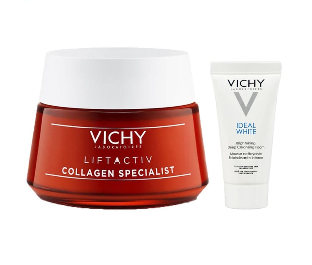 [HCM]Combo Vichy Kem Dưỡng Ngăn Ngừa Lão Hóa 15ml + Sữa Rửa Mặt Tạo Bọt Dưỡng Sáng Da 15ml