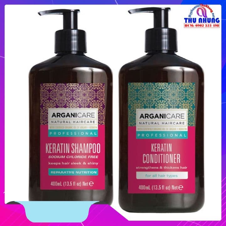 [HCM]Dầu Gội Xả ARGANICARE KERATIN Phục Hồi Tóc Hư Tổn 400ml