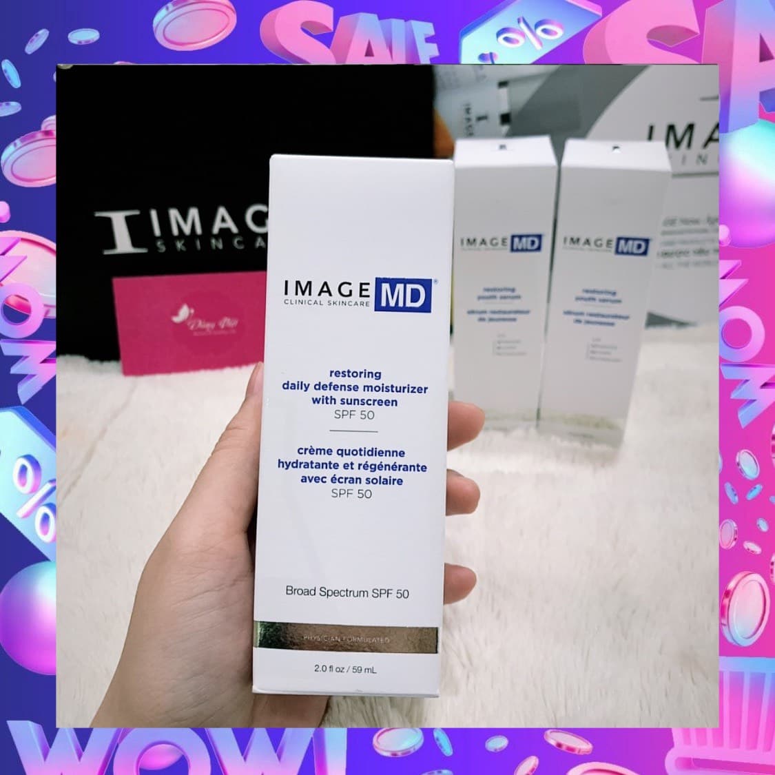 [HCM]Kem chống nắng chống lão hóa da Image MD Restoring Daily Defense Moisturizer SPF 50+