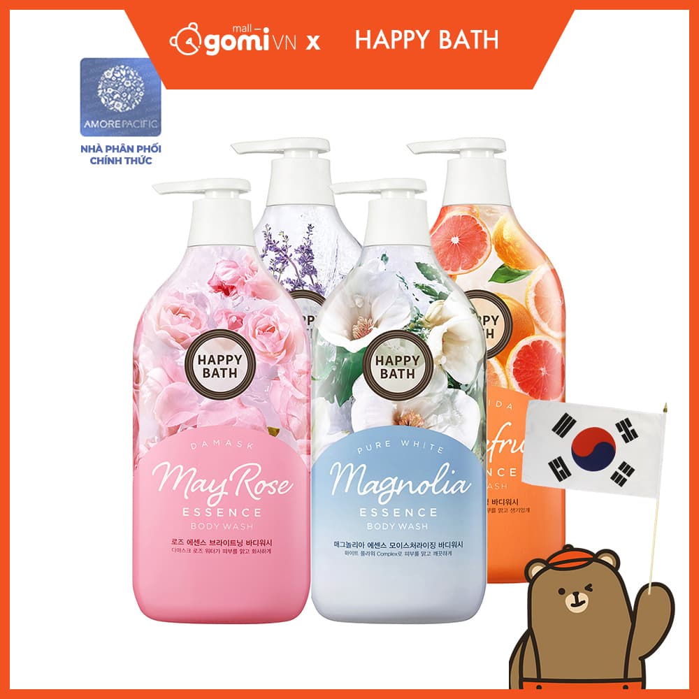Sữa Tắm Cao Cấp Tinh Chất Hoa Thiên Nhiên Từ Hàn Quốc Happy Bath Essence Body Wash GomiMall