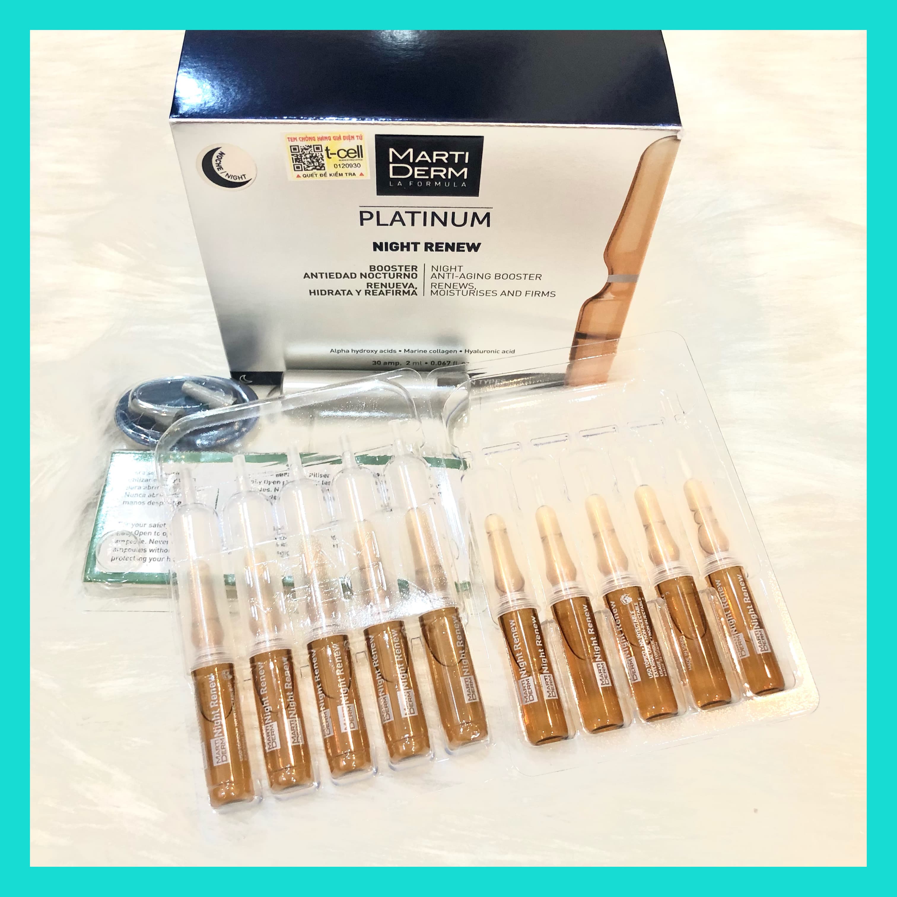 [ỐNG LẺ] Tinh chất chống lão hoá và tái tạo da ban đêm MartiDerm Platinum Night Renew Ampoule