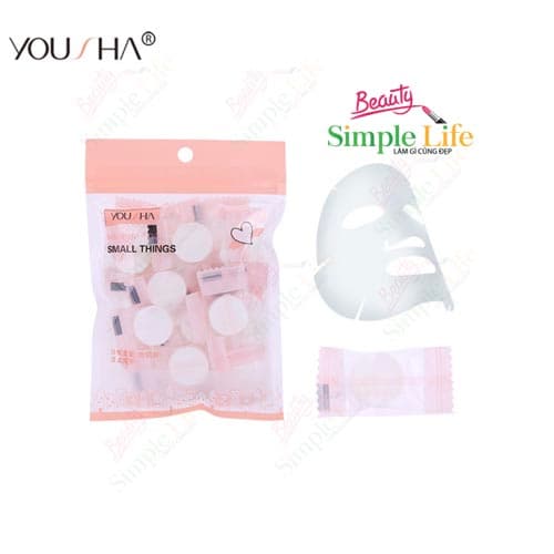 Gói 20 miếng mặt nạ giấy nén YOUSHA chiết suất tự nhiên giúp làm đẹp nhẹ nhàng