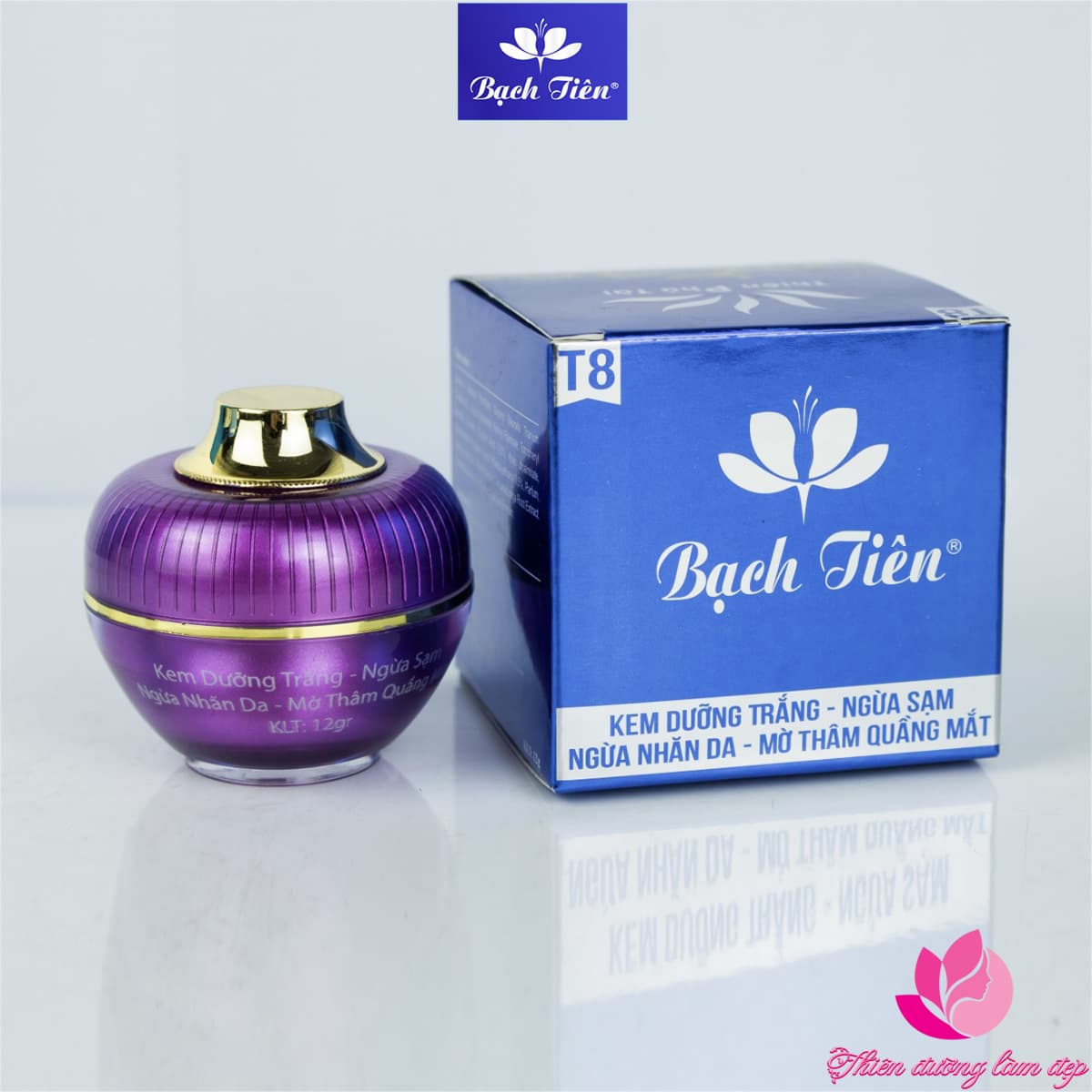 [HCM]Kem dưỡng trắng Ngừa sạm Ngừa nhăn da Mờ thâm quầng mắt T8 BẠCH TIÊN - 8g