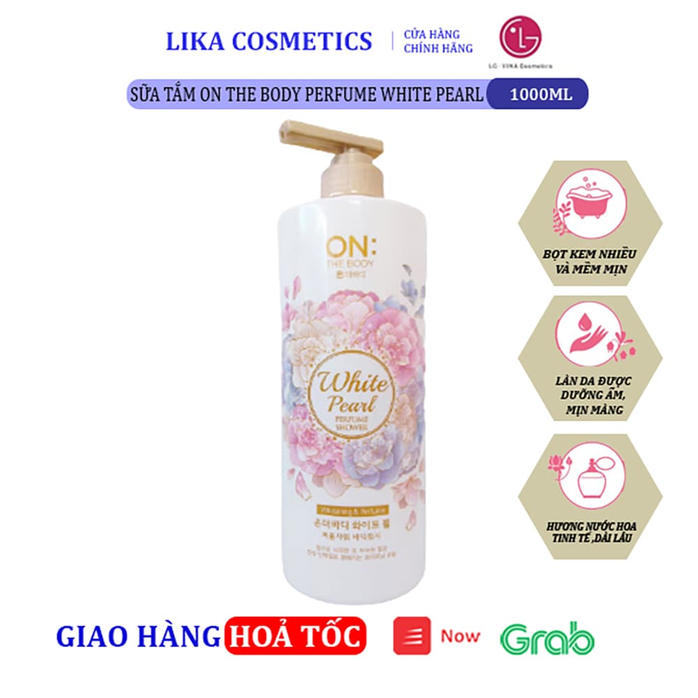 [HCM]Sữa Tắm Làm Trắng Da Hàn Quốc Hương Nước Hoa On The Body Perfume White Pearl 1000g - 8935030221359