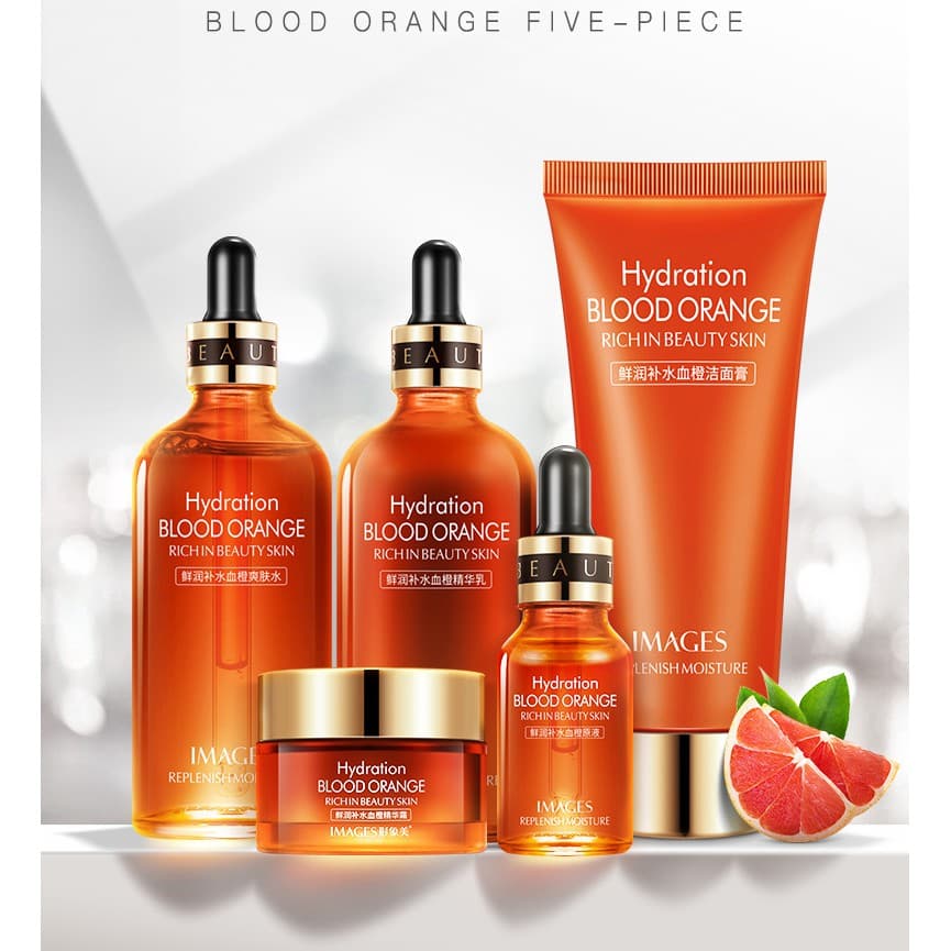 Bộ chăm sóc da dưỡng ẩm và chống lão hóa Blood Orange Rich In Beauty Skin 5 món