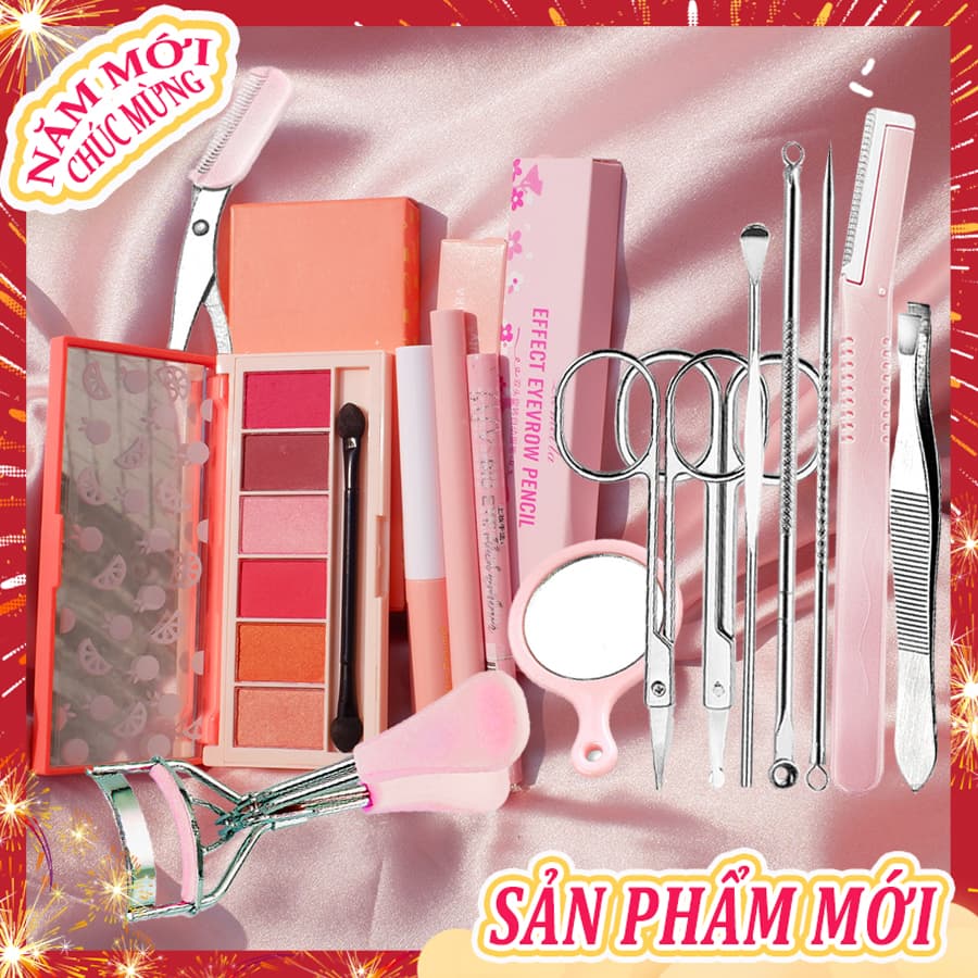 [HCM][Peachy Sis Shop] Set 4 món trang điểm dành cho mắt mày +1 Bộ dụng cụ tỉa mắt 10 món