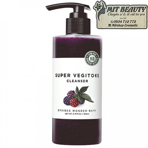 [HCM][Màu tím] Sữa Rửa Mặt Thải Độc Rau Củ Super Vegitoks Cleanse Chai 300ml