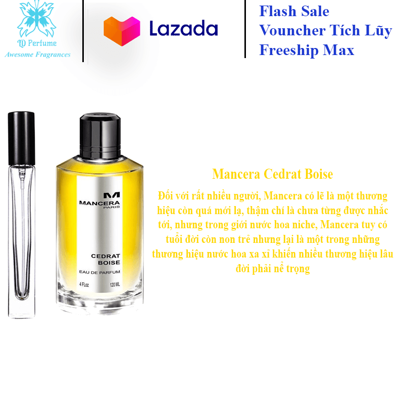 [HCM][SALE] [5ml-10ml-20ml] Mẫu Chiết Nước Hoa Nữ Mancera Cedrat Boise [ĐỪNG BỎ LỠ]