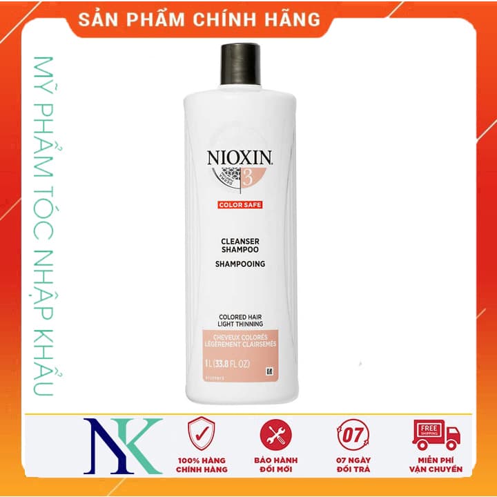 [HCM]Dầu Gội Chống Rụng Kích Thích Mọc Tóc Nioxin 1000Ml