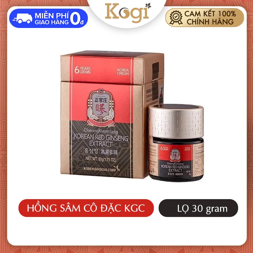 [CHÍNH HÃNG]Cao hồng sâm hộp 30g Hàn Quốc KGC 6 năm tuổi cao cấpKogi Ginseng thúc đẩy hệ tuần hoàn giảm mỡ máu giảm stress mệt mỏi giảm căng thẳng nhức đầu giúp trấn tĩnh tỉnh táo tập trung hơn trong suy nghĩ