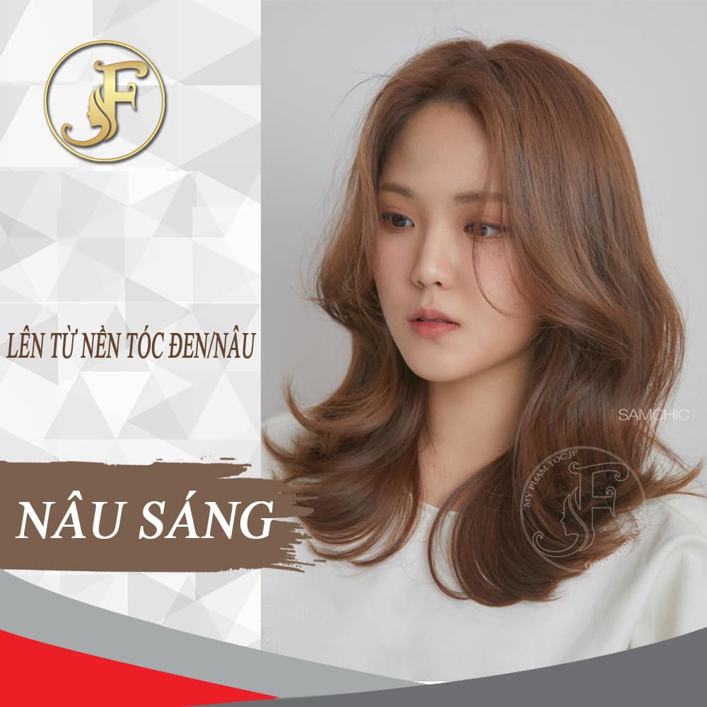 [HCM]Tuýp kem nhuộm tóc tại nhà nâu sáng-Nhuộm Nền Tóc Đen/Nâu - Tặng kèm oxy