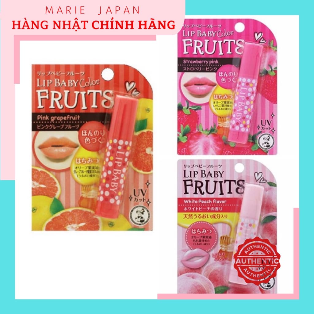 [HCM]Son Dưỡng Có Màu Rohto Lip Baby Color Fruit Nhật Bản