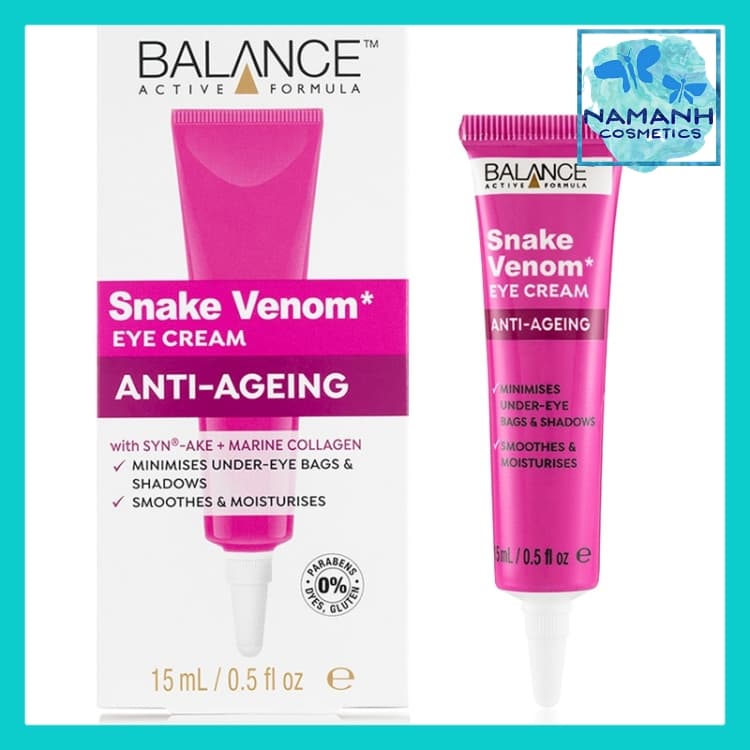 Kem dưỡng mắt chống lão hóa túi mắt và dưỡng ẩm Balance Snake Venom Eye Cream 15ml