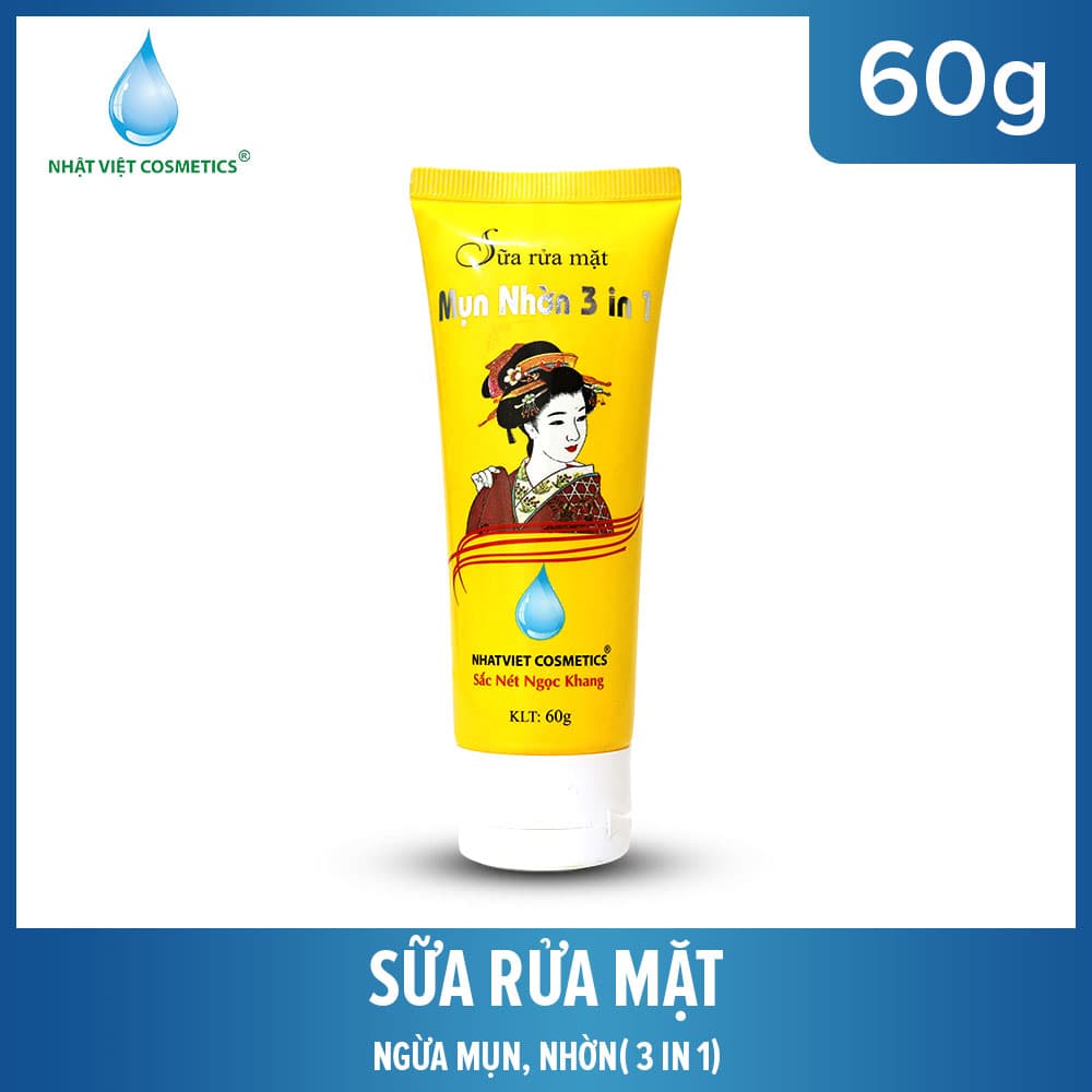 [60g] Sữa rửa mặt mụn nhờn 3in1 SẮC NÉT NGỌC KHANG - Mỹ phẩm Hà Linh