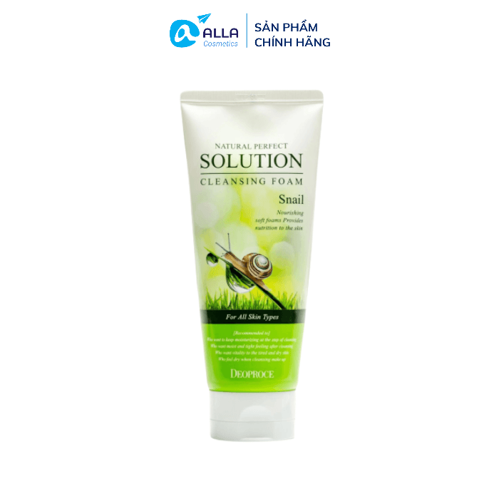 [HCM]Sữa Rửa Mặt Cải Thiện Độ Đàn Hồi Săn Chắc Cho Da DEOPROCE Natural Perfect Solution Cleansing Foam Snail 170g