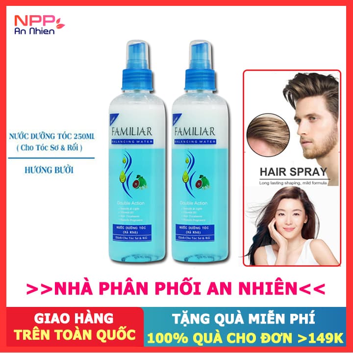 Combo 2 chai nước dưỡng tóc 2 lớp Familiar 250ml hương bưởi - NPP AN NHIÊN