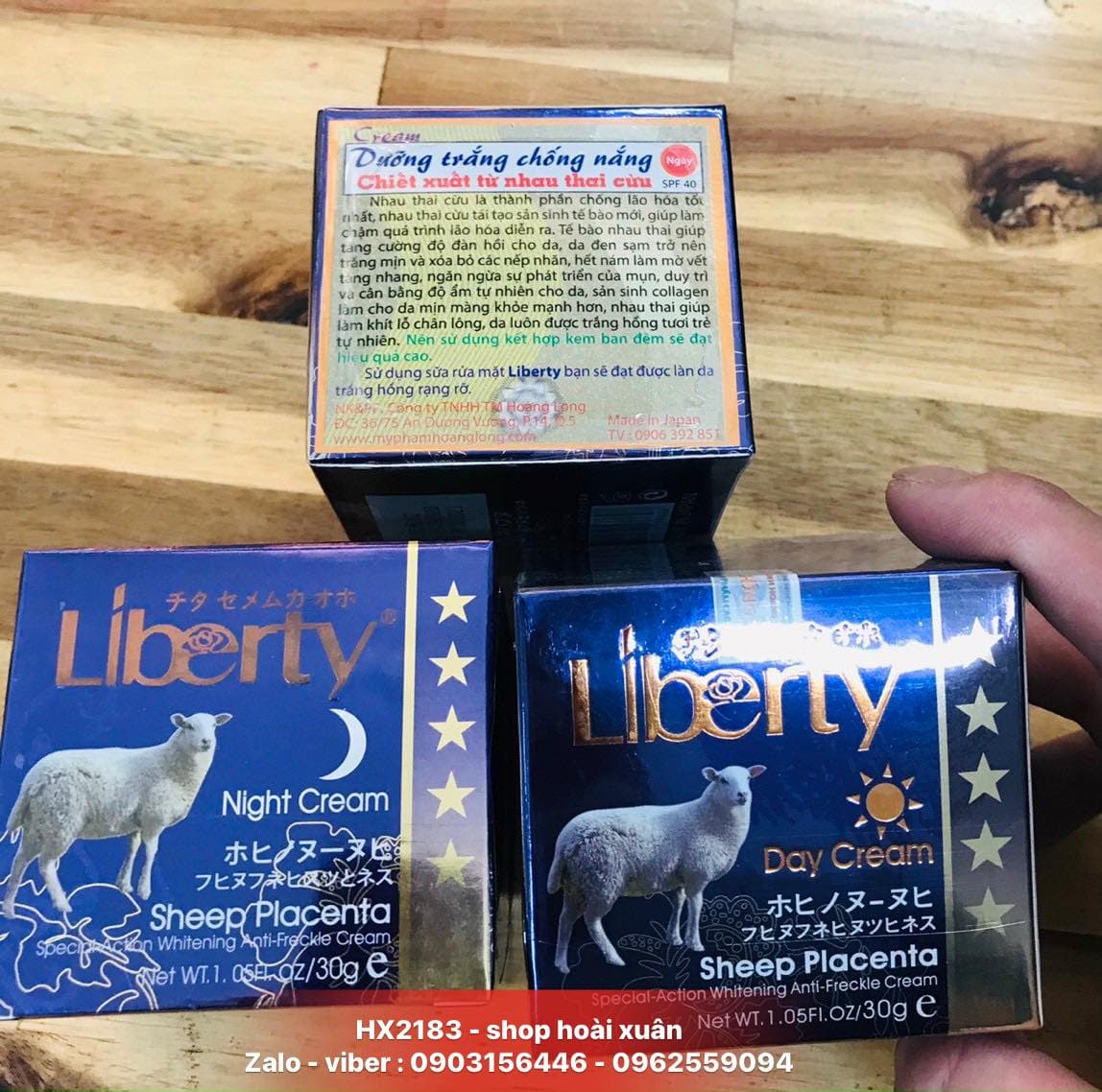 KEM DƯỠNG TRẮNG CHỐNG NẮNG CHIẾT XUẤT TỪ NHAU THAI CỪU LIBERTY ( NGÀY VÀ ĐÊM ) 30gr - HX2183