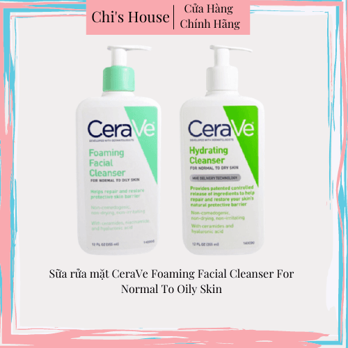 [Free Ship] {Bill Pháp} Sữa Rửa Mặt Dành Cho Da Khô Da Dầu CeraVe Foaming Facial Cleanser 236ml