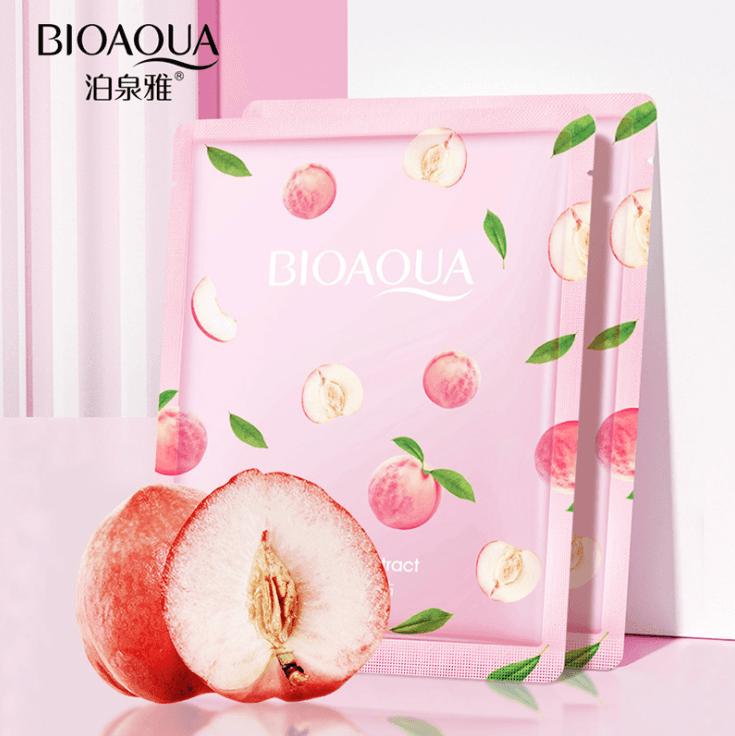 COMBO 10 Mặt Nạ Trái Đào Bioaqua Cấp Ẩm - Dưỡng Da Mụn - Mờ Thâm - Da Trắng Căng Da Mịn Màng