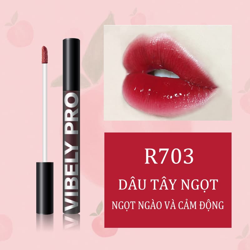 [HCM][Peachy Sis Shop] Son môi dạng lỏng VIBELY Son môi không thấm nước Son môi nhẹ nhàng Dưỡng ẩm lâu trôi Son bóng bề mặt gương Mỹ phẩm