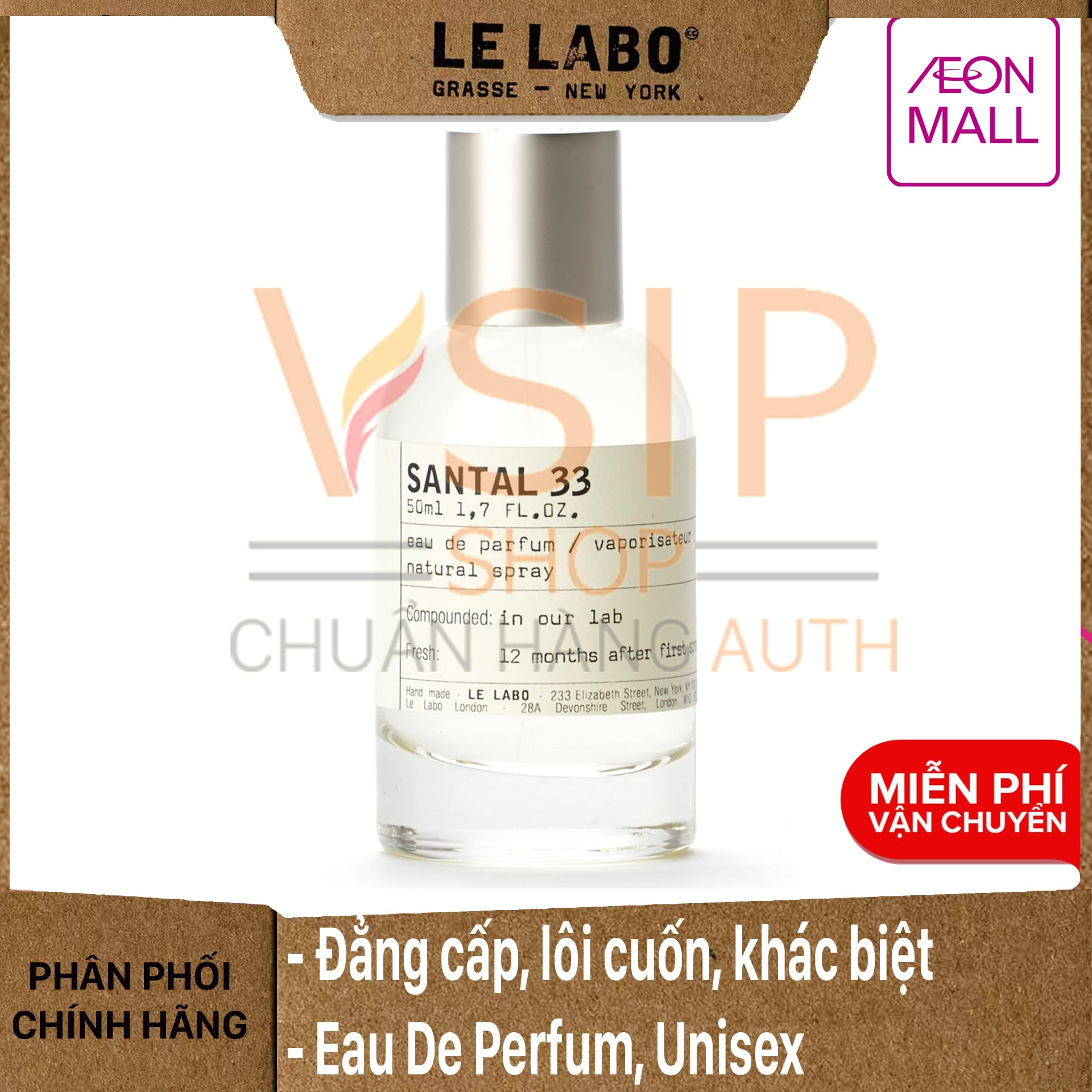 CHÍNH HÃNG - Nước hoa Đẳng Cấp Lôi Cuốn Le Labo Standard 33 50ml ( Lelabo )