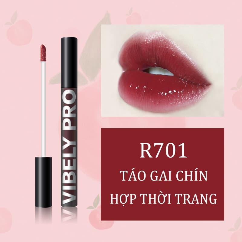 [HCM][Peachy Sis Shop] Son môi dạng lỏng VIBELY Son môi không thấm nước Son môi nhẹ nhàng Dưỡng ẩm lâu trôi Son bóng bề mặt gương Mỹ phẩm
