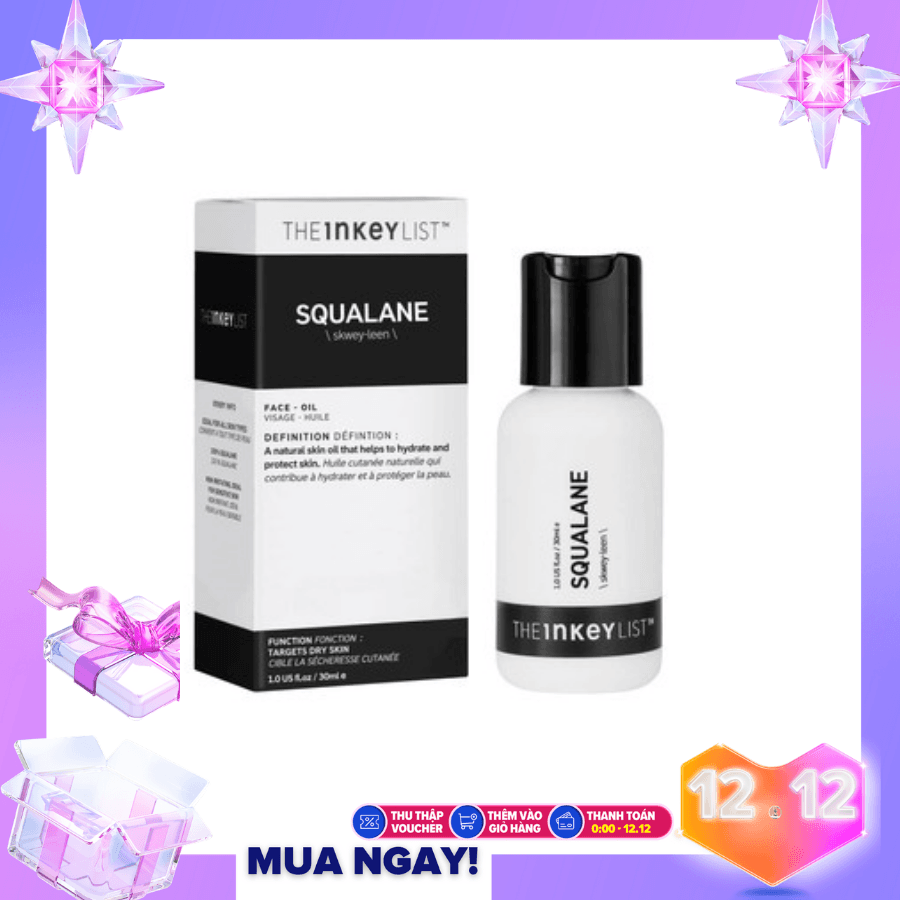 Dầu Dưỡng Da Giúp Cấp Nước Và Dưỡng Ẩm The Inkey List Squalane Oil 30Ml